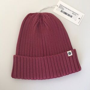NWT SEAS Acid Washed Red Ribbed Knit Beanie
